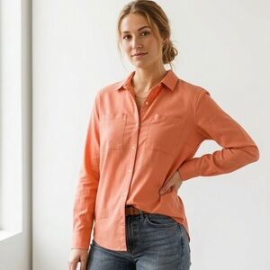 Patagonia Organic Cotton & Hemp Crepe Button Up Shirt - Muted Coral Medium